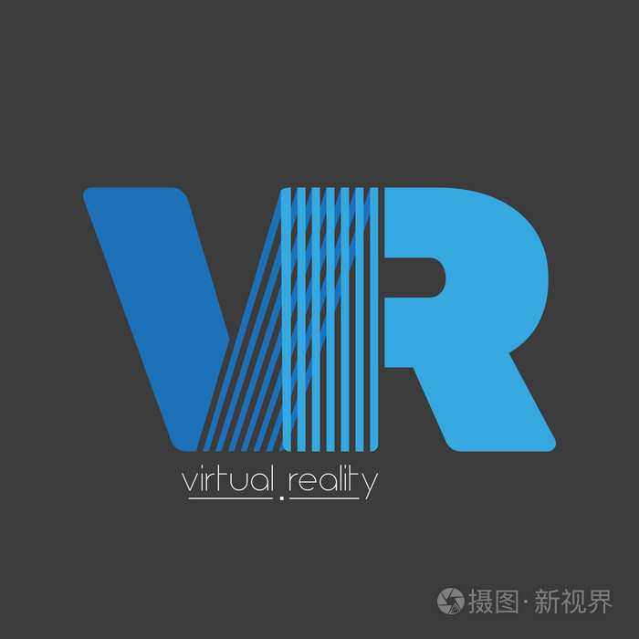 字母标志虚拟现实。Vr 的标志。矢量标识设计插画-正版商用图片1qr2dn-摄图新视界