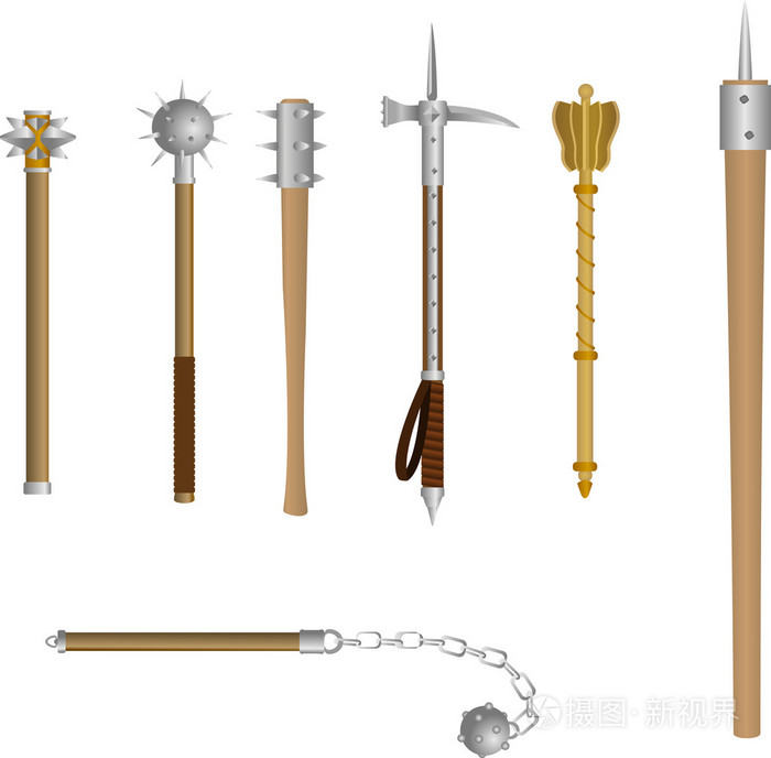 中世纪钝器矢量图