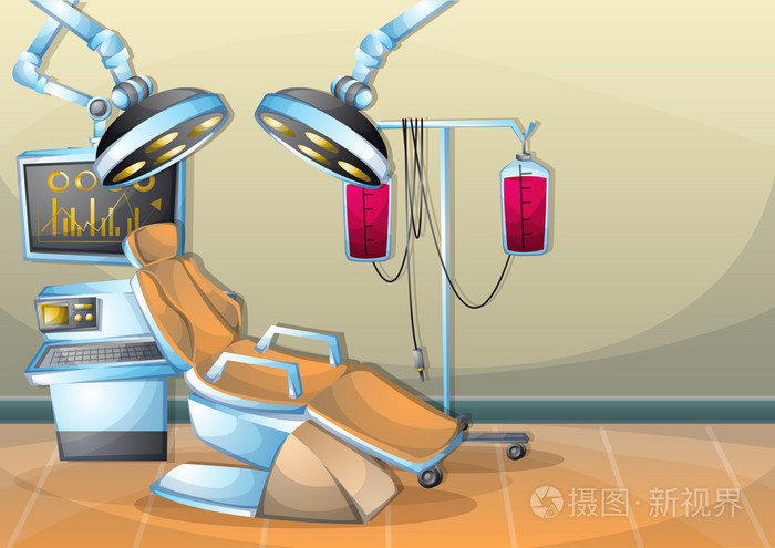 卡通矢量图内外科手术室及分层