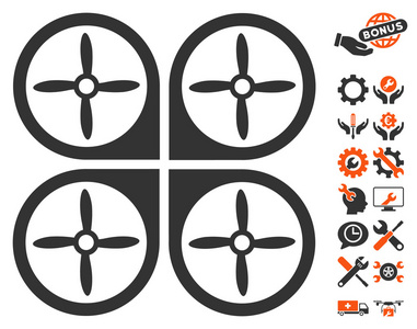 纳米飞行器矢量图标与工具加成图片