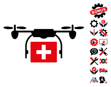 诊所无人救护车无人机矢量图标,工具奖金照片