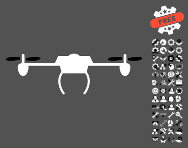 无人机矢量图标与工具奖金图片