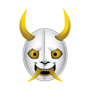 日本恶魔面具 2 与渐变插画