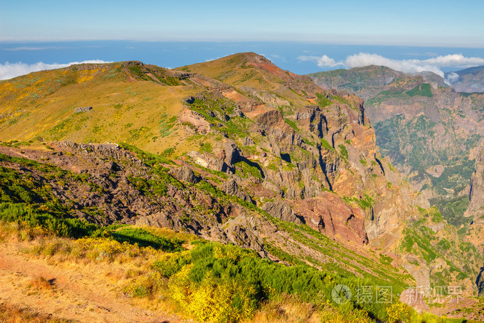 Pico Ruivo 和皮做 Areeiro，美丽的山景观，马德拉，葡萄牙中部