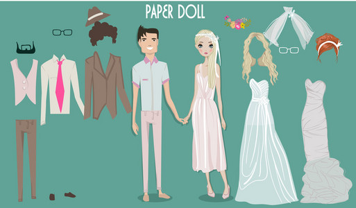 卡通女孩娃娃换衣服图片