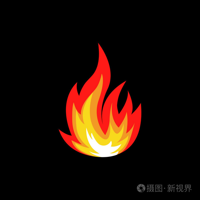 篝火标识.辛辣的食物象征.热图标.热能量标志.矢量图