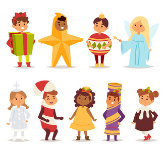 嘉年华服装儿童矢量插图.照片