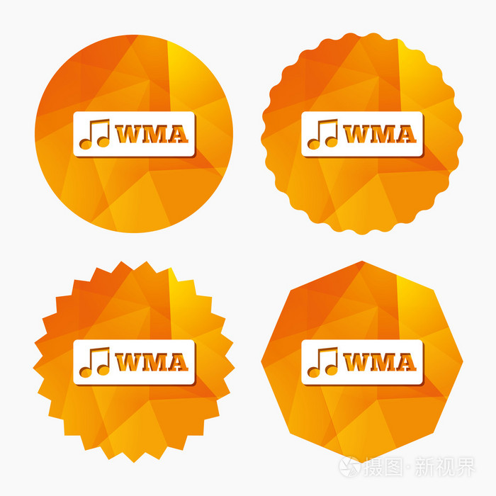 wma 音乐格式标志图标。音乐符号
