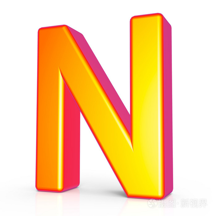 3d金色字母n
