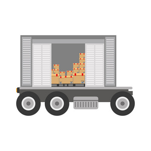 卡车汽车运输孤立的图标图片