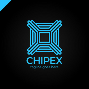 现代的时尚标志与信十业务技术矢量标识设计模板创意概念图标公司标识