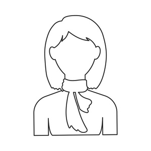 女性图标轮廓. 来自大阿凡达的单一化身图标.照片