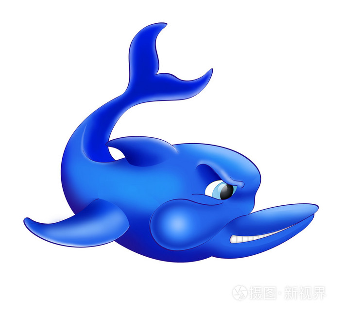 蓝色和生气的海豚鱼
