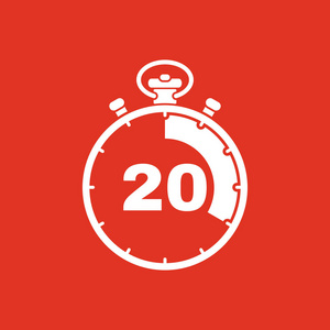 20 秒,分钟秒表图标.时钟和手表,计时器,倒计时,秒表符号.用户界面.