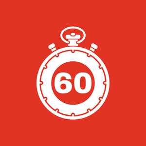 60 秒, 分钟秒表图标.时钟和手表,计时器,倒计时,秒表符号.用户界面.