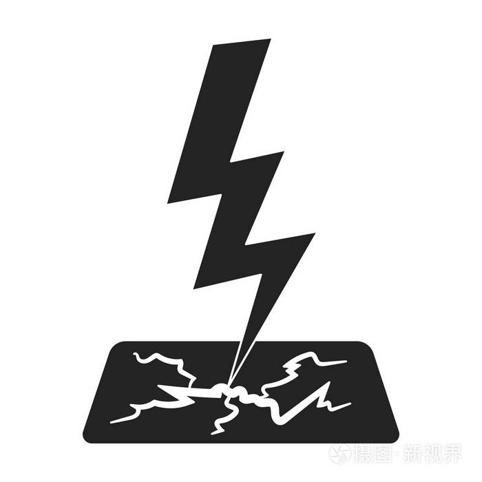 闪电图标在孤立的白色背景上的黑色风格天气符号股票矢量图