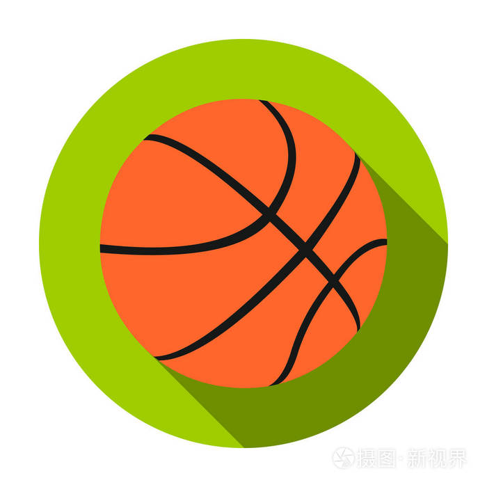 在白色背景上孤立的平面样式的篮球图标体育和健身符号股票矢量图