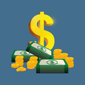 钱储蓄和投资插画