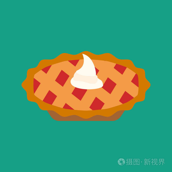 樱桃馅饼图插画 正版商用图片1quzau 摄图新视界