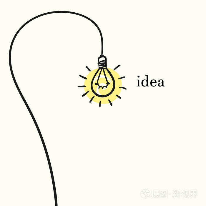 长的导线的小灯泡