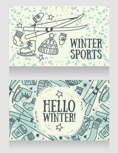 冬季运动会和体育横幅图片