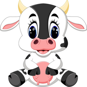 可爱的小牛卡通照片