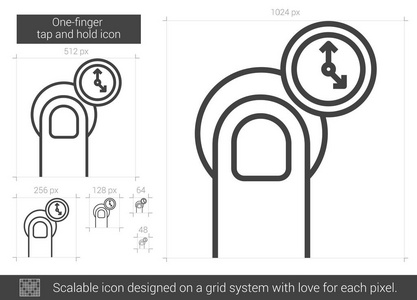一根手指点击并按住线图标图片
