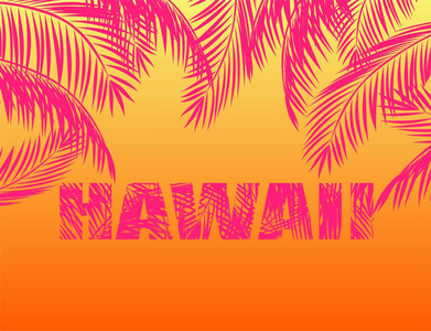 棕榈叶与夏威夷刻字总结打印图片