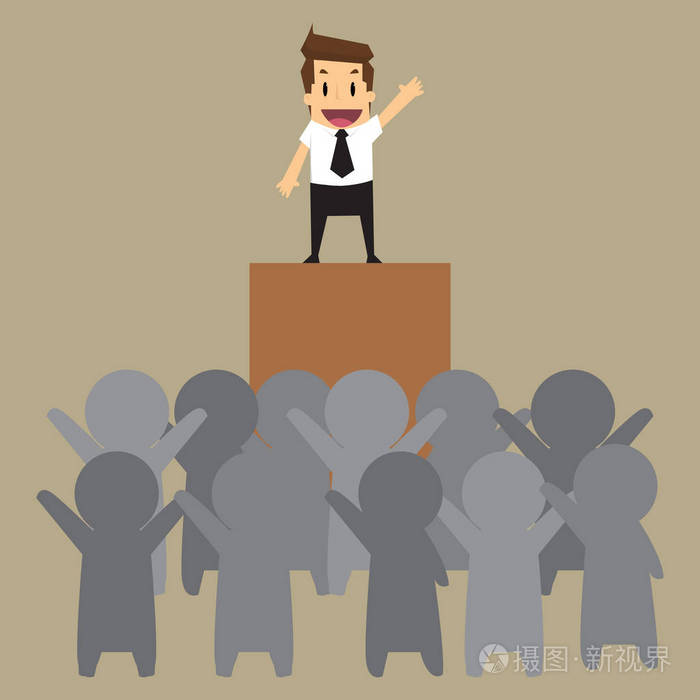 vector 插图卡通概念的商人商人的打击灯泡想法放电商人与想法灯泡