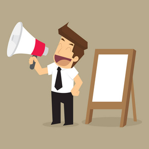 商人推销产品插画