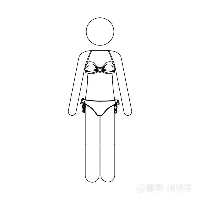 女人泳装图标图像插画-正版商用图片1qw56r-摄图新视界