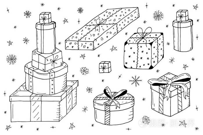 圣诞礼物插画-正版商用图片1qw8y6-摄图新视界