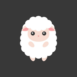 十二生肖图标羊的图标,可爱的绵羊卡通人物为十二生肖,平面设计照片