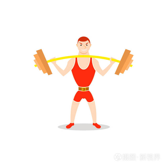 卡通人杠铃练习: 蹲下,硬拉,架空出版社