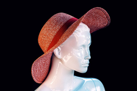 时尚女性模特头戴着帽子图片