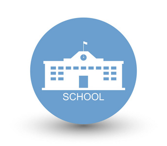 在白色背景上建设学校所示的图标照片