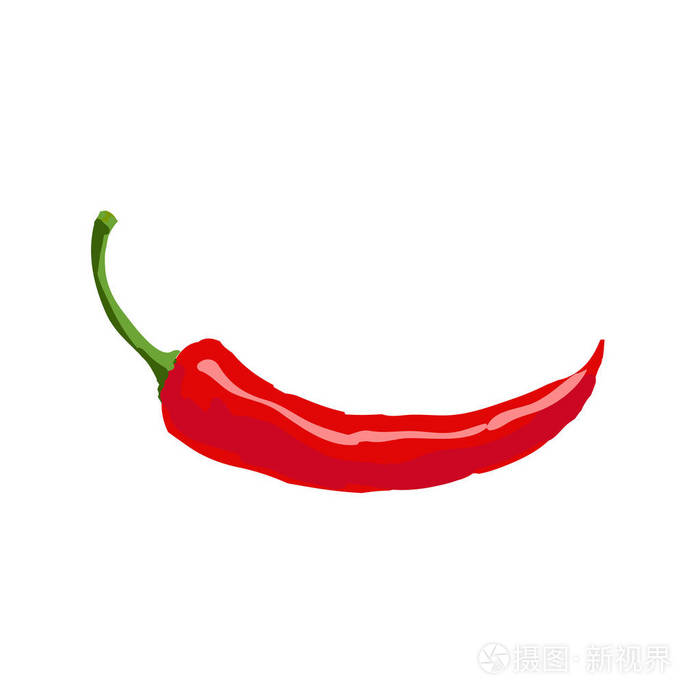 手绘红辣椒在白色背景上孤立插画-正版商用图片1qwvoa-摄图新视界