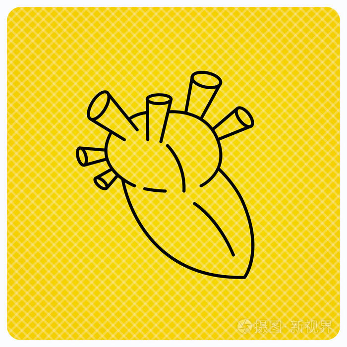 心的图标。人体器官的标志。移植