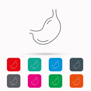 胃的图标.胃镜检查健康标志插画