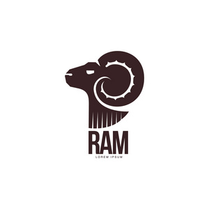 ram,羊 羊头轮廓图形标志模板照片