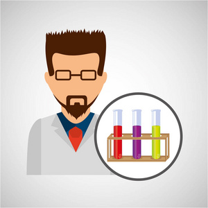 字符的科学家化学试管架图片