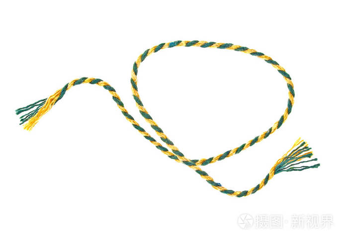孤立在白色背景的彩色的绳子