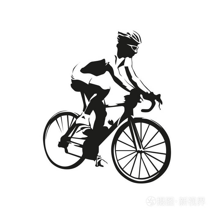 骑自行车的人矢量图公路自行车