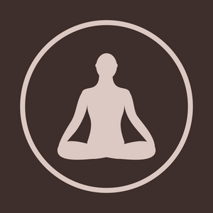 人类在莲花姿势打坐照片