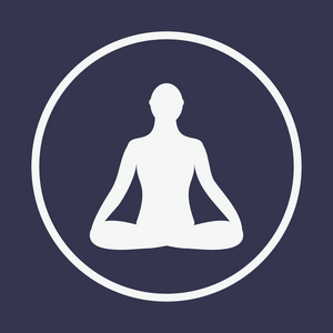 冥想的图标人类在莲花姿势打坐