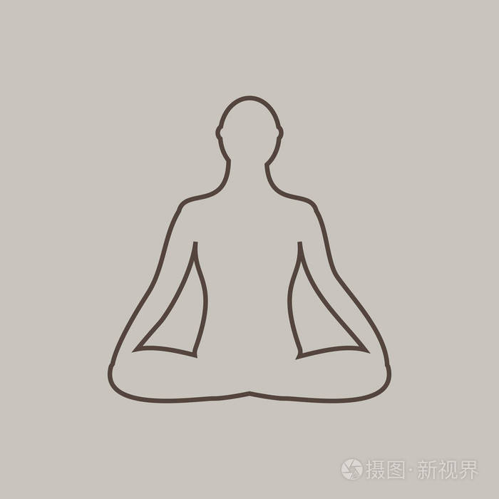 冥想的图标.人类在莲花姿势打坐插画-正版商用图片1qyaxo-摄图新视界