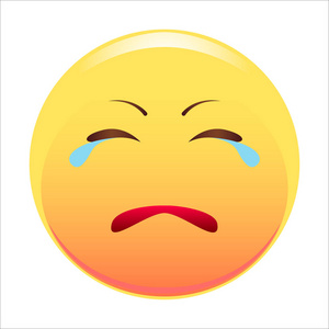 笑脸.悲伤的表情.矢量图.白色背景上孤立照片