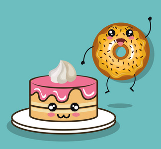 美味甜甜圈漫画人物图片
