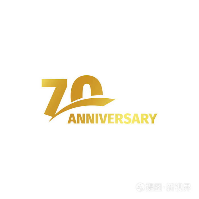 70 的数字标识.七十年禧庆典图标.第七十生日会徽.矢量图