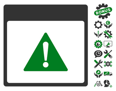 错误日历页矢量图标与奖金图片